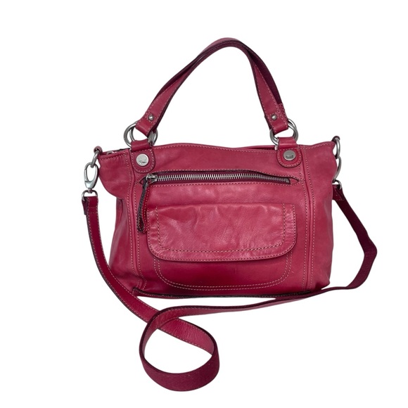 Fossil‎ Long Live Vintage 1954 Womens Leather Bag Crossbody Strap Double Handles - Picture 1 of 15